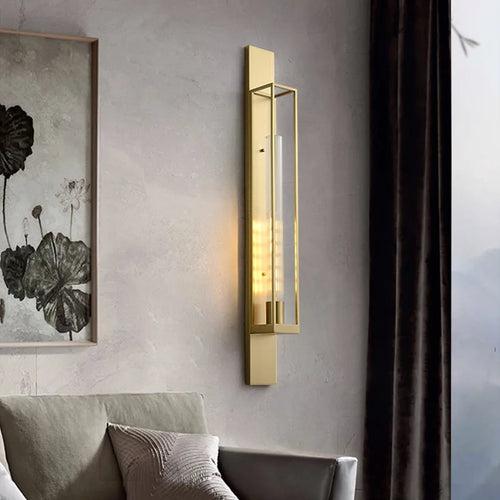 applique murale led minimaliste moderne en laiton brossé - vue 4 sur 17