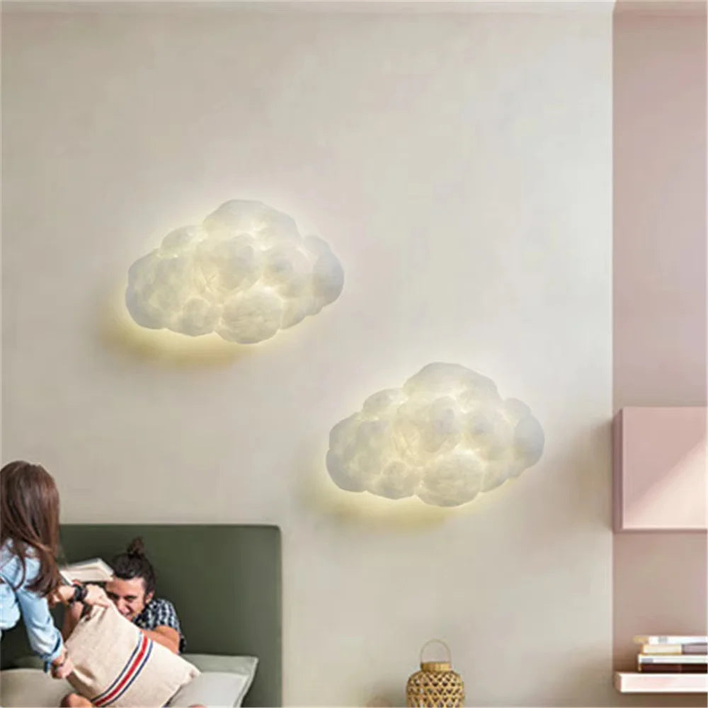 applique murale led nuage en imitation soie décorative pour enfants - vue 2 sur 14