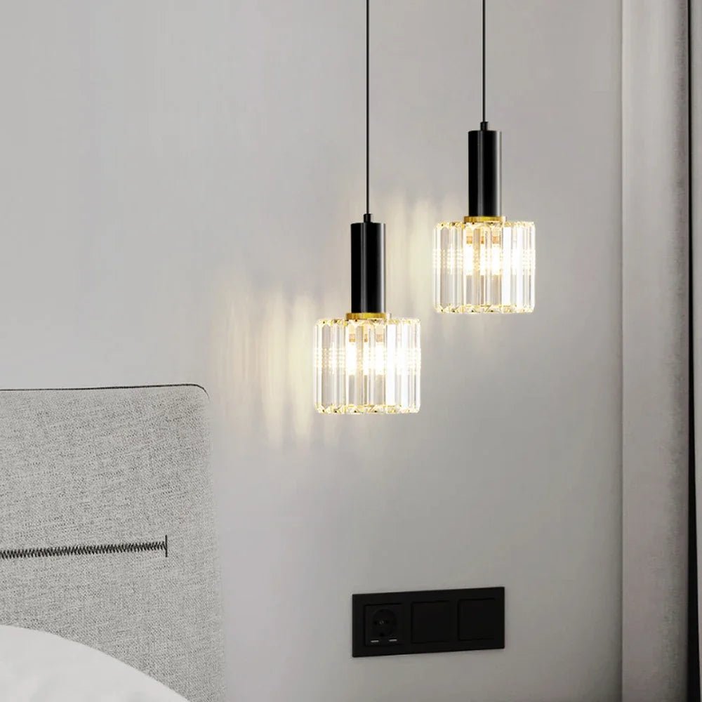 suspension en cristal design moderne pour éclairage intérieur réglable - vue 1 sur 10