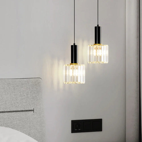 suspension en cristal design moderne pour éclairage intérieur réglable - vue 2 sur 10