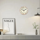 horloge murale rétro bois motif clément audierne décoration silencieuse