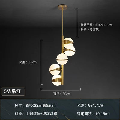 lustre nordique en cuivre design créatif pour intérieur