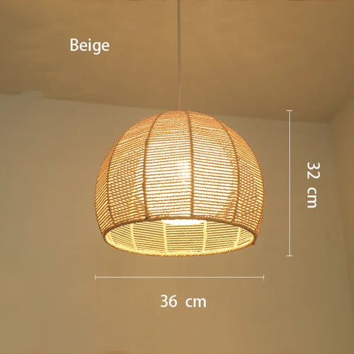 Hand-woven hemp rope chandelier stylish simple bedroom lamp balcony restaurant teahouse homestay decoration chandelier - vue 8 sur 11
