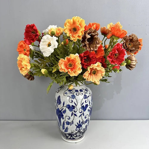 lot de 2 coquelicots artificiels pour décoration de fêtes et festivals - vue 3 sur 12