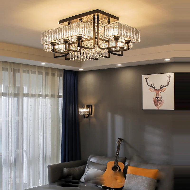 lustre dimmable en cristal pour un éclairage élégant - vue 5 sur 12