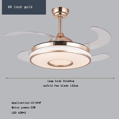 plafonnier led intelligent à pales rétractables design moderne - vue 10 sur 19