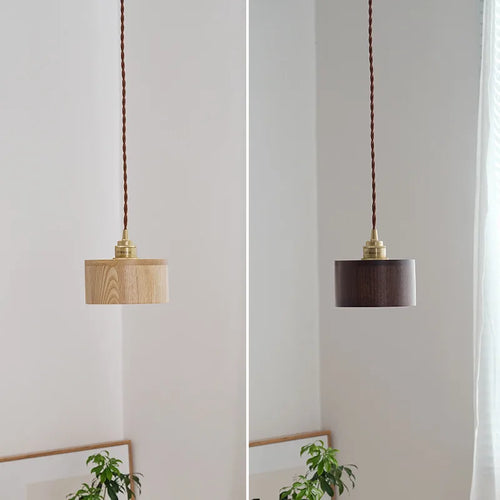 suspension LED en bois au design nordique moderne - vue 3 sur 10