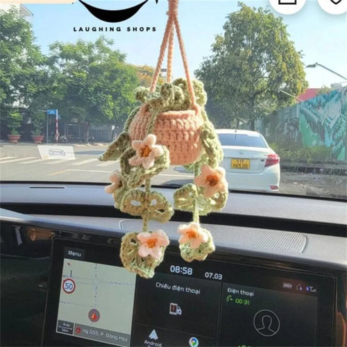 crochet suspendu créatif pour décoration de voiture plante en pot - vue 23 sur 34