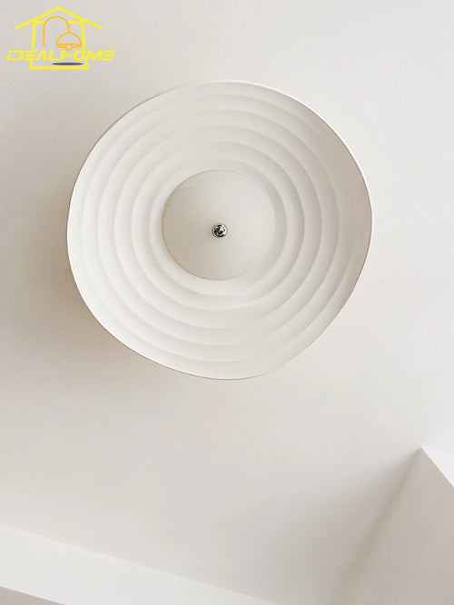 plafonnier led rétro en résine feuille de lotus décoration moderne - vue 4 sur 8