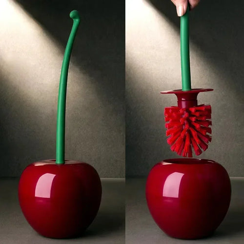brosse de toilette cerise avec long manche et support créatif - vue 6 sur 8