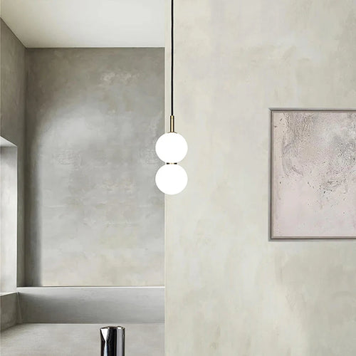 Lampe suspension verre post-moderne couloir décorative - vue 4 sur 15