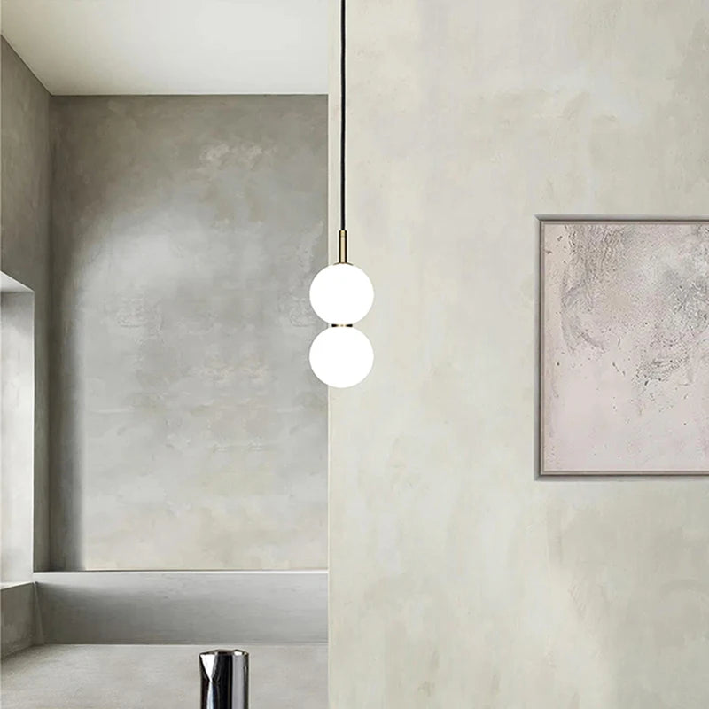 Lampe suspension verre post-moderne couloir décorative - vue 3 sur 15