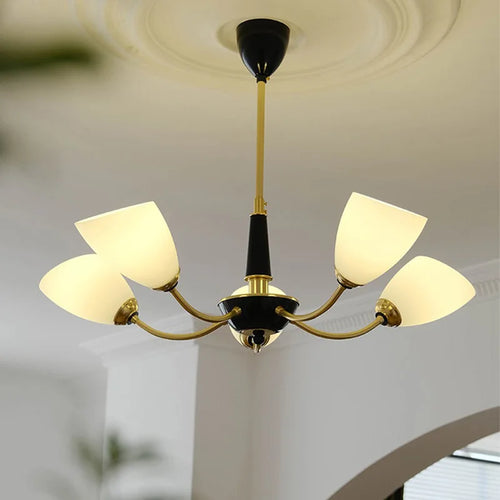lustre moderne design nordique vintage en verre à LED - vue 2 sur 11
