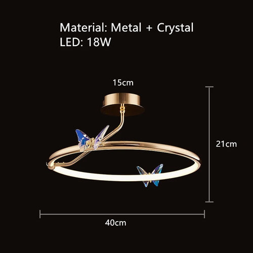 applique murale led papillon en cristal design moderne