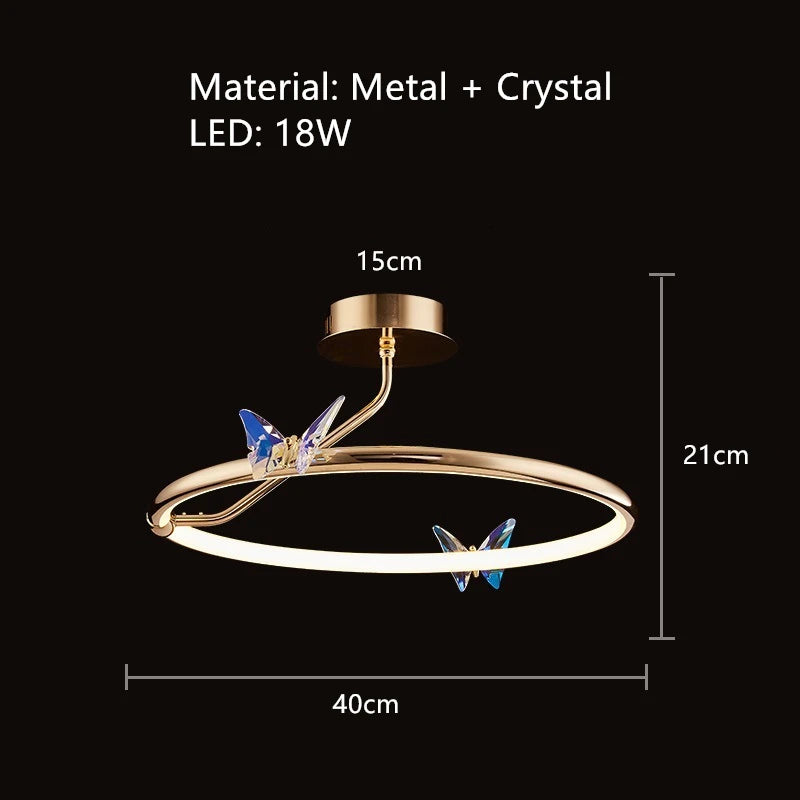 applique murale led papillon en cristal design moderne