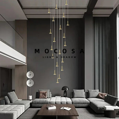 Ciel étoiles suspension lumières marché magasin de vêtements soucoupe de plafond décoration météore douche lampe suspendue Villa escalier lustre - vue 3 sur 6