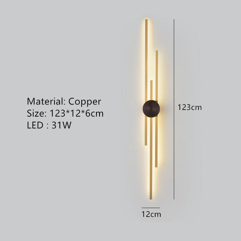 applique murale led minimaliste en laiton pour restaurant - vue 18 sur 18
