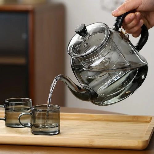 théière verre borosilicate 1 2l infuseur intégré 14x12cm - vue 5 sur 7