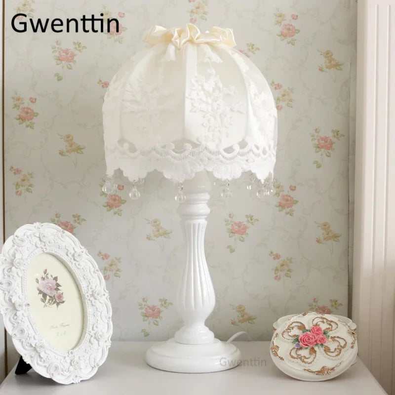 lampe de chevet en dentelle coréenne pour décoration élégante