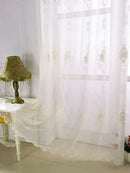 Rideau brodé floral festonné style européen pour salon