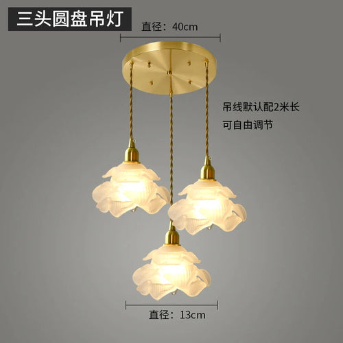 suspension rétro à pétales en laiton et verre pour décoration intérieure - vue 11 sur 10