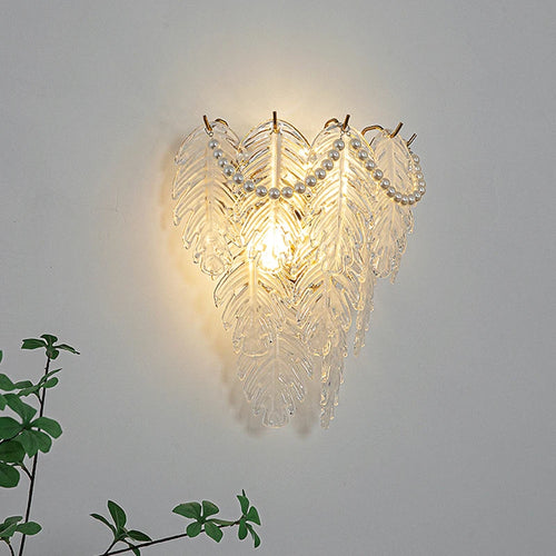 applique murale led en verre avec motifs nature luxe - vue 3 sur 15