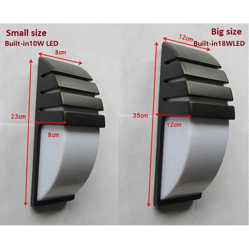 10W 18W LED Wall Light Waterproof Porch Light Modern LED Wall Lamp Radar Motion Sensor Courtyard Garden Outdoor Light AC90~260V - vue 7 sur 8