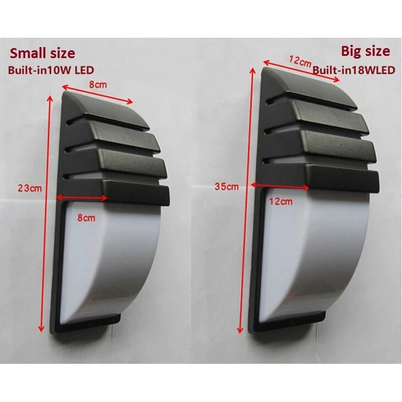 10W 18W LED Wall Light Waterproof Porch Light Modern LED Wall Lamp Radar Motion Sensor Courtyard Garden Outdoor Light AC90~260V - vue 6 sur 8