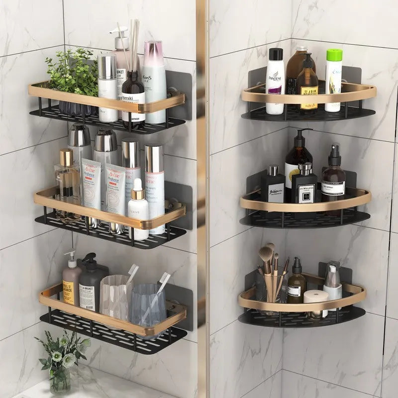 étagères murales de luxe antirouille pour accessoires de bain - vue 1 sur 17