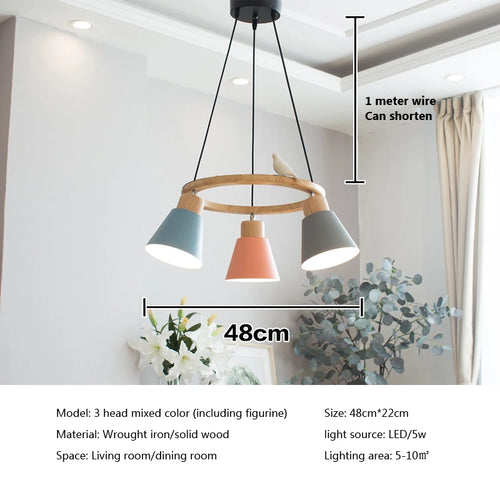 Lampe suspension nordique moderne Macaron - vue 16 sur 18