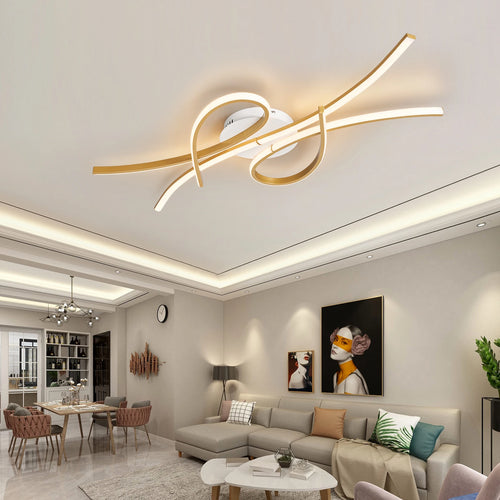 Modern Alexa LED Chandelier For Smart Home, Used In Living Room, Bedroom, Study, Lampara Technology Black/gold Modern Chandelier - vue 2 sur 10