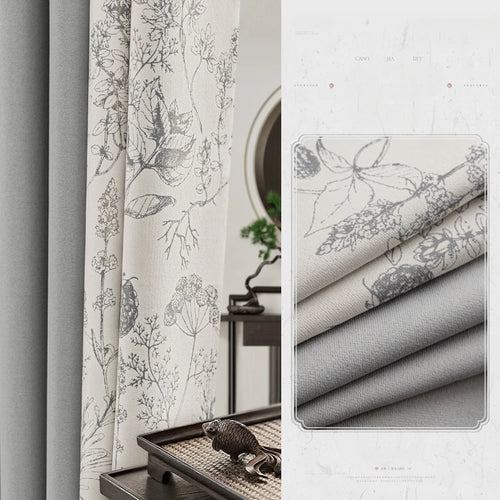 Rideau style chinois floral occultant pour salon chambre