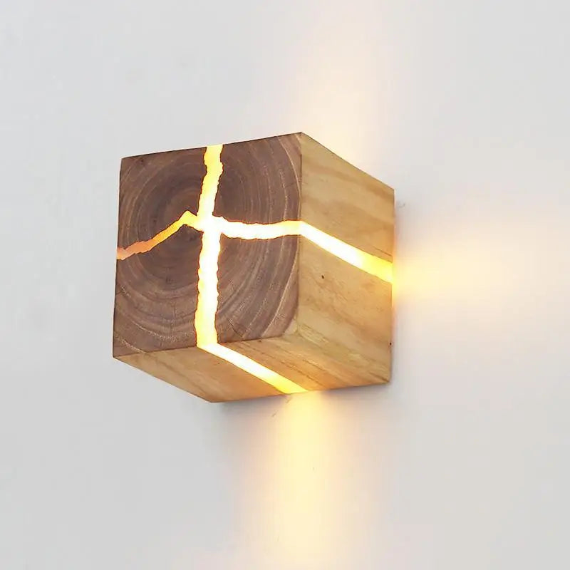 applique murale en bois massif au design nordique créatif - vue 3 sur 7
