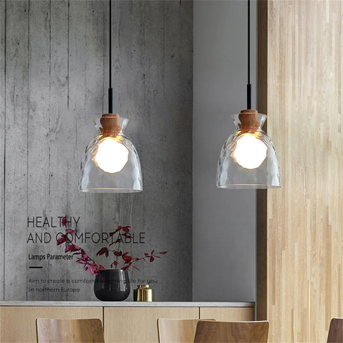 suspension LED en verre design nordique moderne décorative - vue 6 sur 9