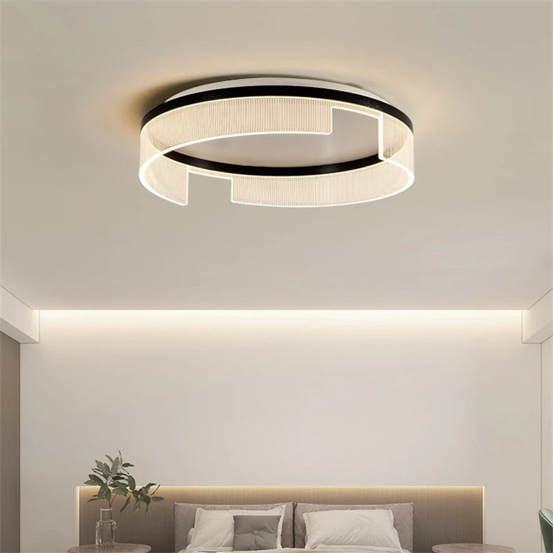 plafonnier led moderne rond en métal et acrylique pour intérieur - vue 5 sur 13