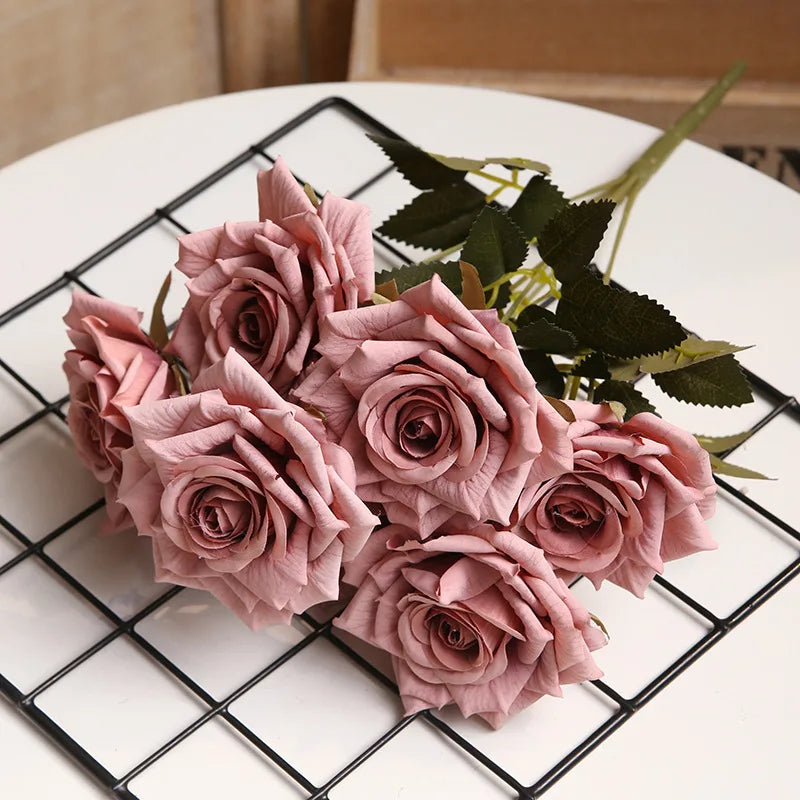 bouquet de roses artificielles pour décoration intérieure et extérieure - vue 7 sur 14