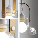 suspension en verre transparent avec fil réglable pour décor intérieur
