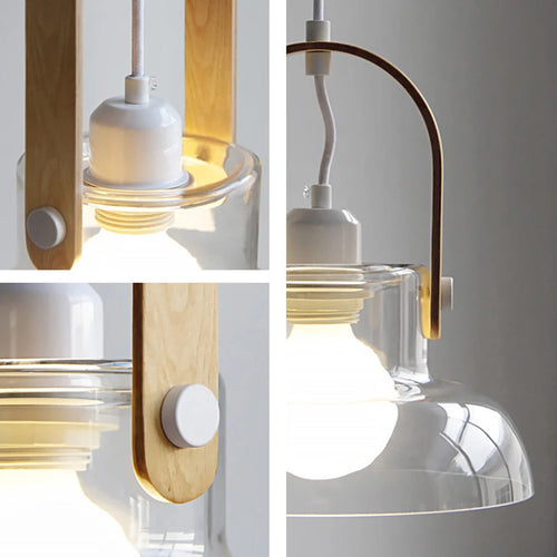 suspension en verre transparent avec fil réglable pour décor intérieur - vue 6 sur 9