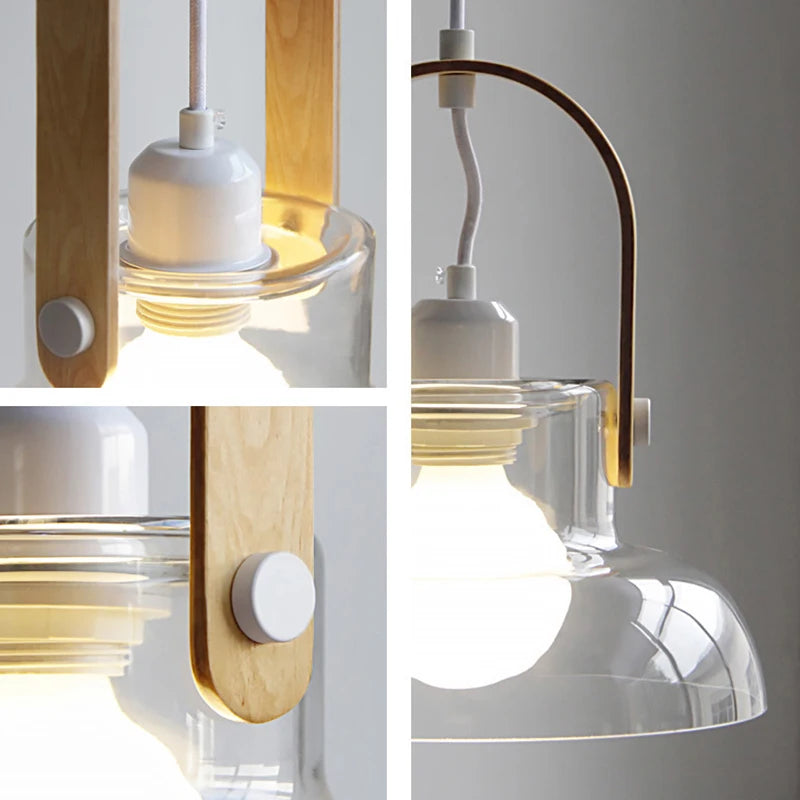 suspension en verre transparent avec fil réglable pour décor intérieur - vue 5 sur 9