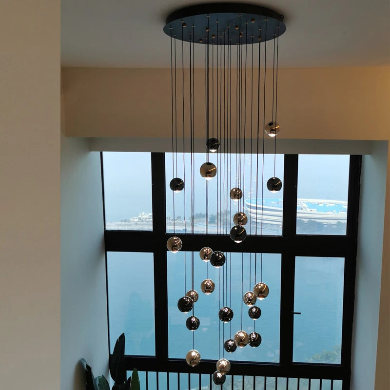 lustre sphérique led minimaliste de luxe pour hôtel - vue 2 sur 17