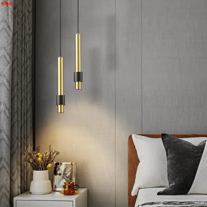 suspension LED en cuivre de luxe minimaliste cordon réglable en laiton