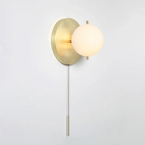 Light Luxury All Copper Wall Lamp, Post-modern Villa, Minimalist Living Room, Background Wall, Creative Bedroom, Bedside Lamp - vue 3 sur 7