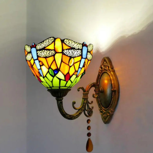 applique murale en verre méditerranéen style vintage éclairage LED - vue 9 sur 10