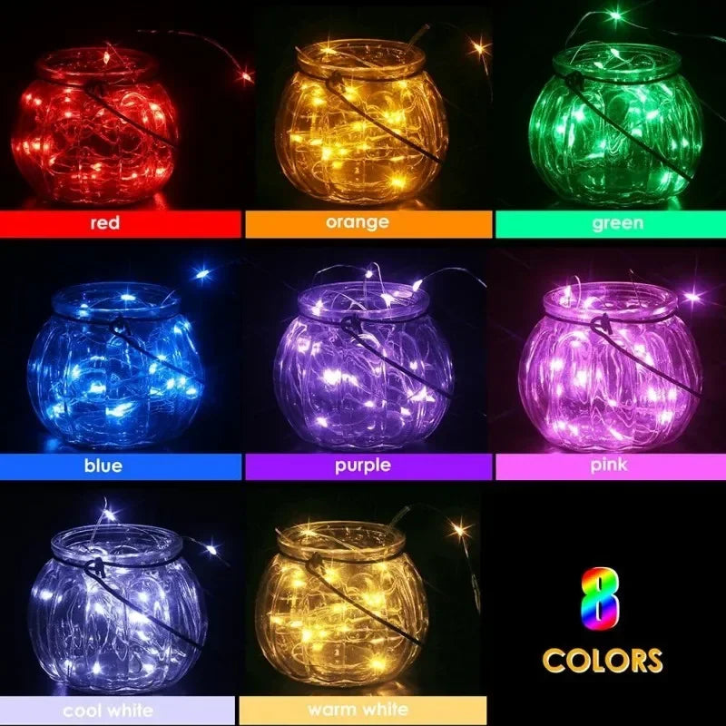 guirlande lumineuse led en fil de cuivre pour décoration festive - vue 4 sur 14