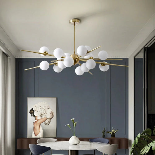 lampe moderne simple en cuivre décoration moléculaire nordique - vue 3 sur 10