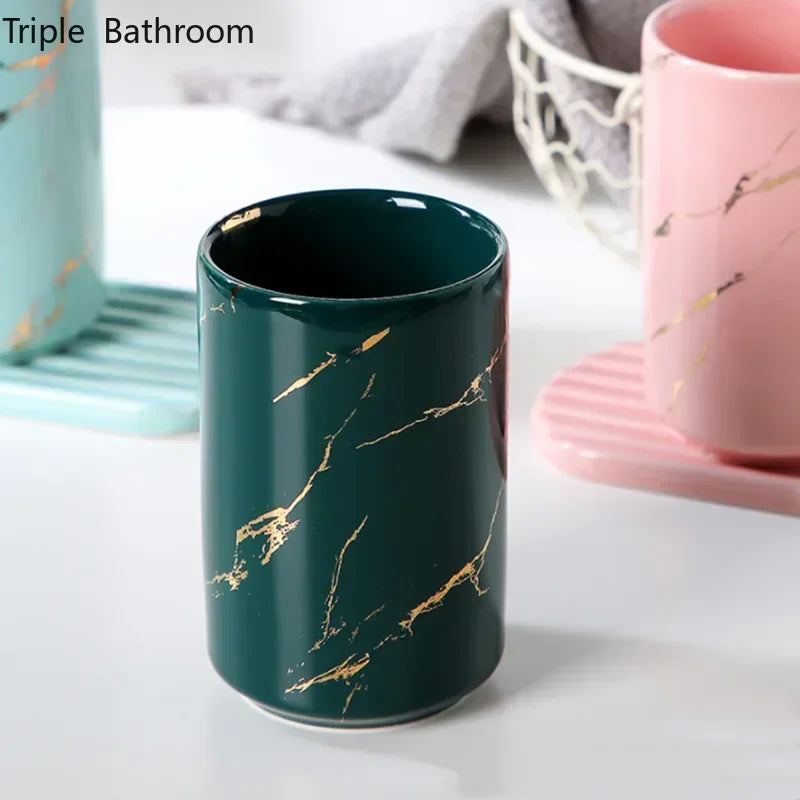 tasse en céramique pour couple porte-brosse à dents et rangement - vue 5 sur 22