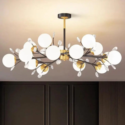 lustre en cristal nordique à led pour décoration intérieure moderne - vue 4 sur 17
