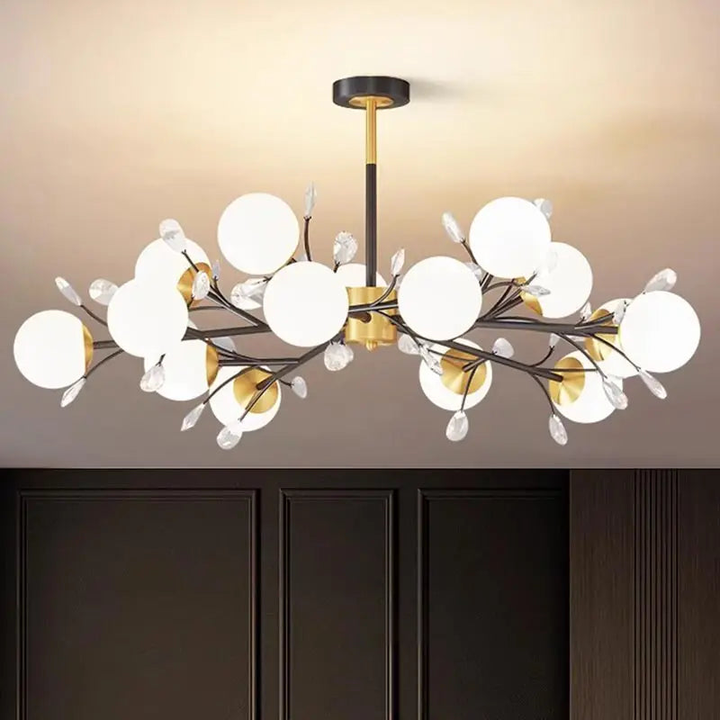 lustre en cristal nordique à led pour décoration intérieure moderne - vue 3 sur 17