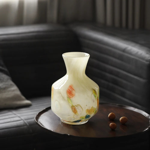 vase en verre imprimé motif floral pour terrarium décoration maison - vue 2 sur 8