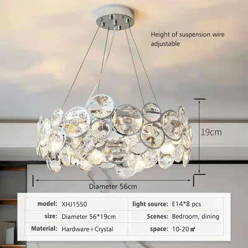 lustre en cristal moderne style nordique pour intérieur luxueux